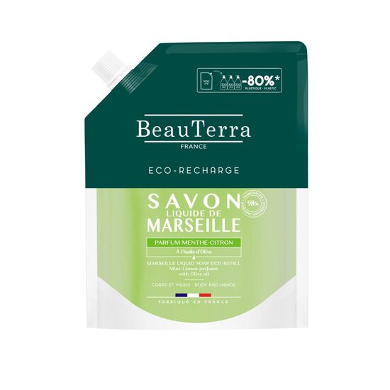 PIPARMĒTRU-CITRONU MARSEĻAS ŠĶIDRĀS ZIEPES ECO-REFILL  900ml