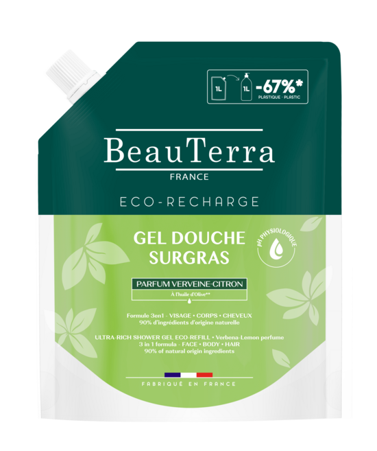 CITRONU-VERBĒNAS DUŠAS GELS ECO-REFILL 1L